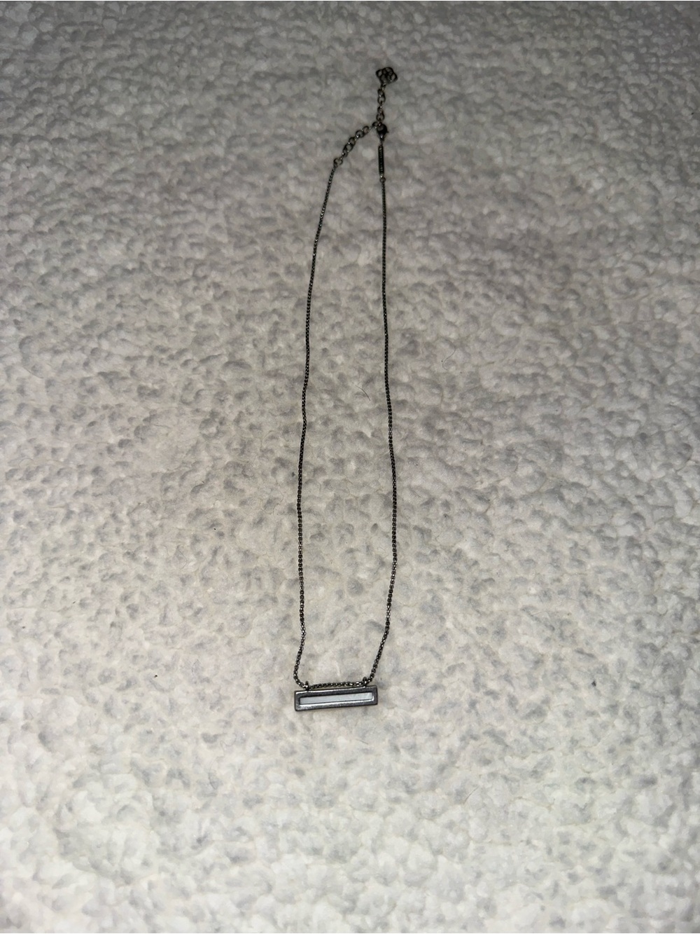 Kendra Scott Silver Bar Necklace with White Inlay - Picture 2 of 3
